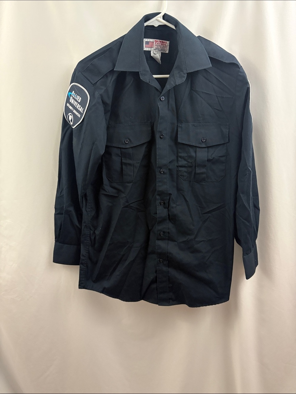 Men’s Allied Universal Security Services Blue Long Button Shirt- 14-14.5 32/33